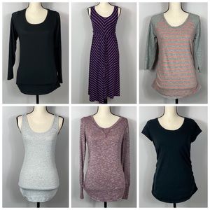 LOT of 6 Small maternity tops and dress